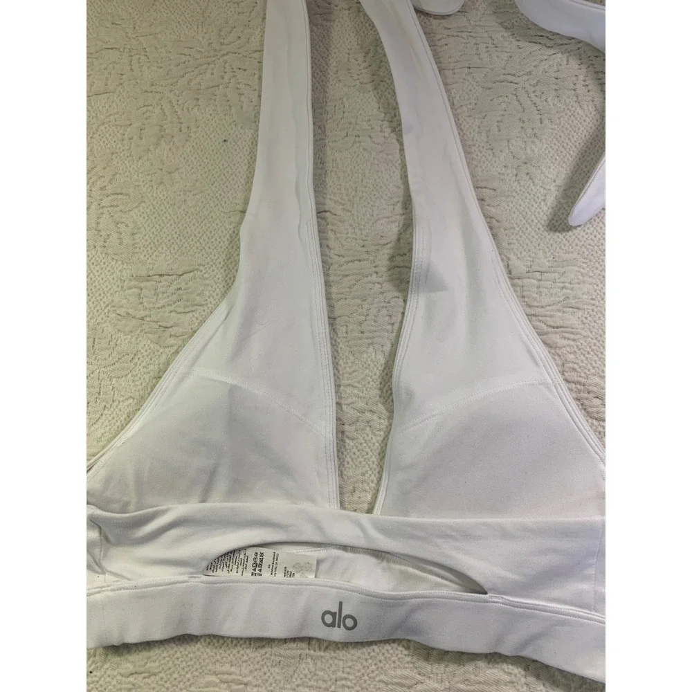 Alo Yoga Switch It Up Halter Bra Top White Wrap Multi-Way W9510R Yoga Sports Bra